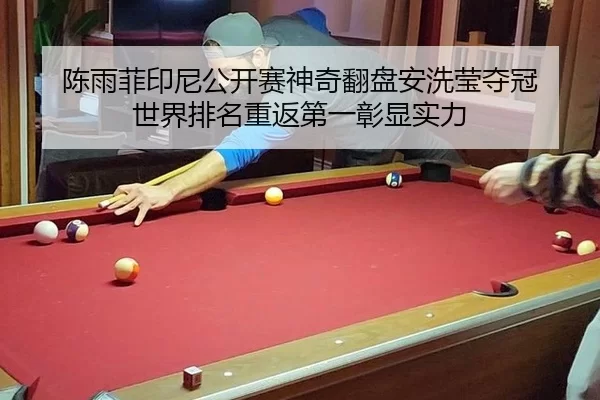 陈雨菲印尼公开赛神奇翻盘安洗莹夺冠 世界排名重返第一彰显实力